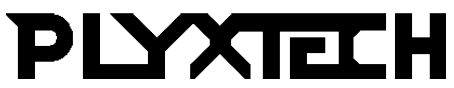 Black logo with the word "Plyxtech" in a stylized, blocky font.